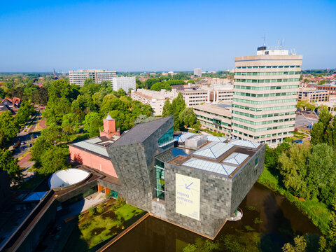 Panoramic view from above Van Abbemuseum in Eindhoven, Netherlands