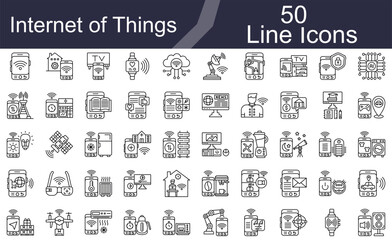 Fototapeta premium Internet of Things Line Icons Set
