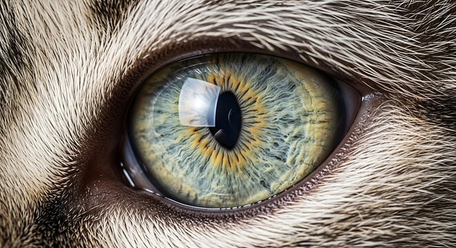 Close-up of animal eye looking directly.