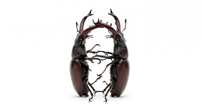 Close-up of large black beetle insect.