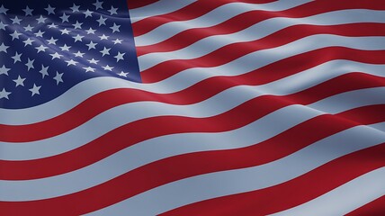 Obraz premium Waving American flag close-up detail united states