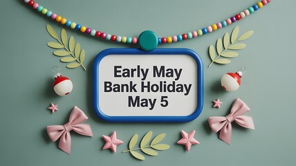 Early May Bank Holiday Announcement With Decorations