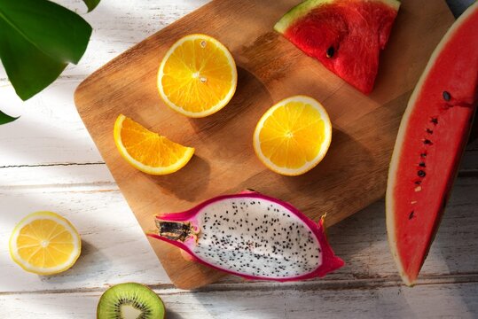 Aerial view of tropical fruit
