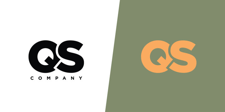 Letter Q and S, QS logo design template. Minimal monogram initial based logotype.