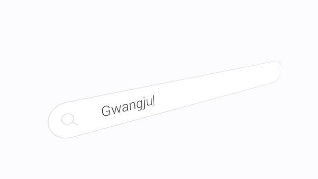Searching Gwangju On The Internet Browser - Close Up