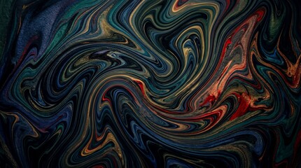 Obraz premium Abstract Swirling Dark Colors Fluid Art Background.