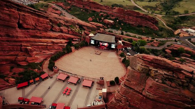 Drone Shot of Red Rocks Amphitheatre