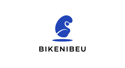 Fototapeta premium Abstract Blue Logo Design for BIKENIBEU Company on White Background.