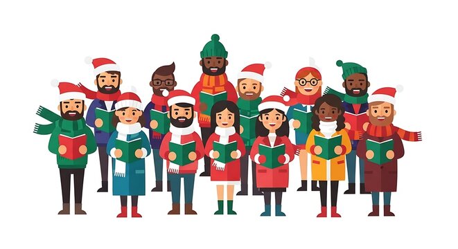 Diverse group of people wearing elf costumes.