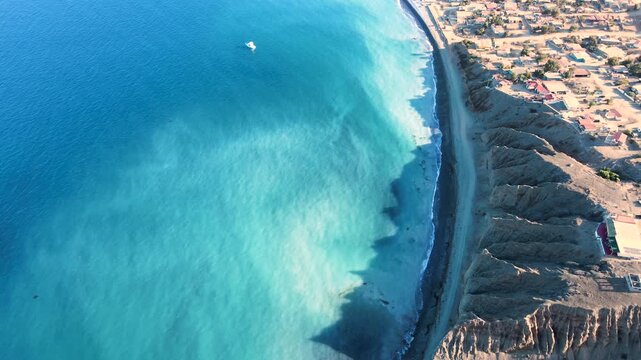 Aerial view of Cedros Island, Mexico
