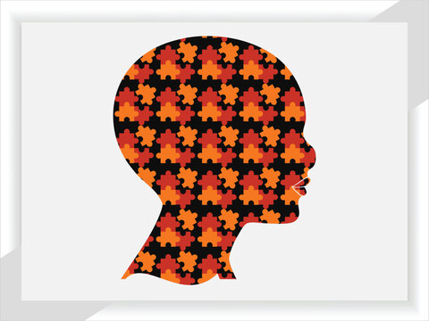 Colorful Puzzle Seamless Brain Pattern Abstract Background Design