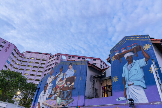 Various views of Little India in Singapore 