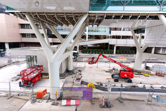 Frankfurt am Main, Germany - April 10, 2026: Modern Construction and Expansion at Frankfurt Airport