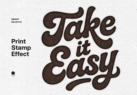 Stamp Text Effect &ndash; Halftone Typography for Logo, Poster & Branding (PSD)