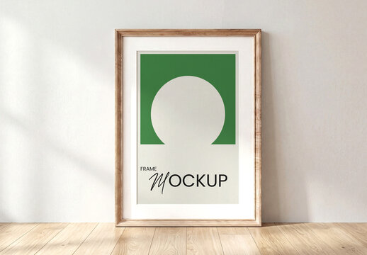 Wooden Poster Frame Mockup