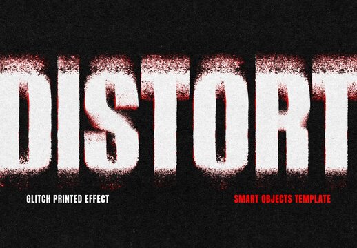 Glitch Text Effect &ndash; Distortion Typography for Logo, Poster & Branding (PSD)