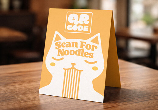 Restaurant Table Tent Mockup