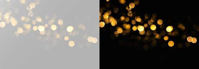 Shining golden bokeh trail with radiant glitter particles and soft magical dust png © Alehandro