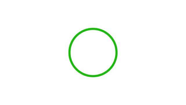green check mark icon in black circle animation on white background 4k video.