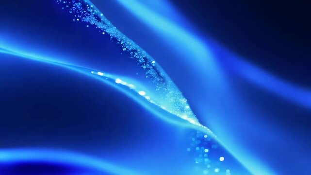 Abstract Blue Flowing Background With Glimmering Effects