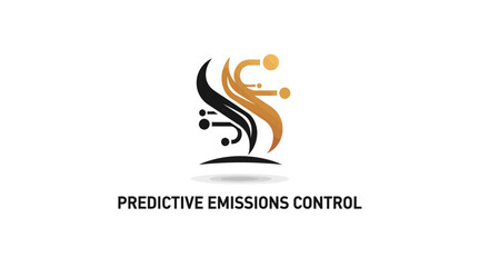 Fototapeta premium Abstract Predictive Emissions Control Logo Design on White Background.