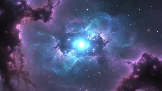 Cosmic nebula scene abstract space background with vibrant colors and stars