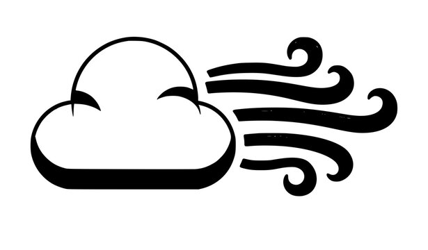 Wind cloud cartoon icon weather symbol vector illustration