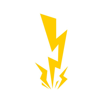 Lightning bolt vector icon. Yellow lightning icon with simple and modern design for element