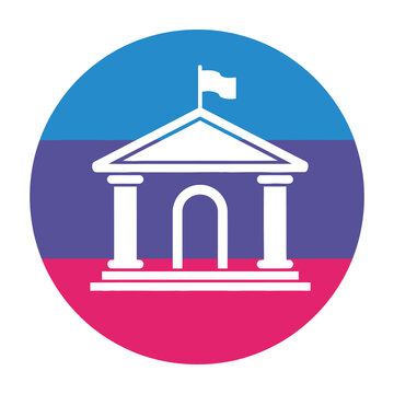 Government building with flag on top