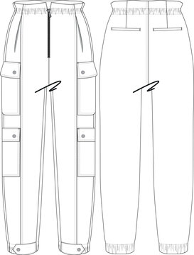 Woman Slim Beltless Cargo Pant