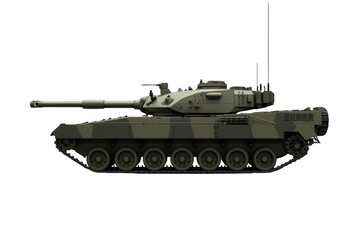 Obraz premium Main battle tank military vehicle with camouflage pattern