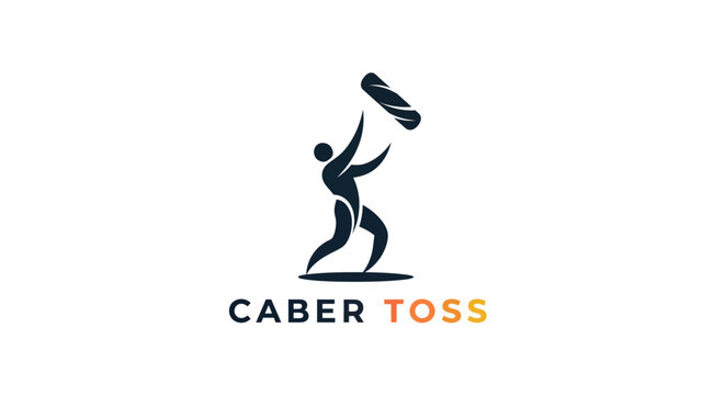 Dynamic Silhouette of a Caber Toss Athlete in Action.