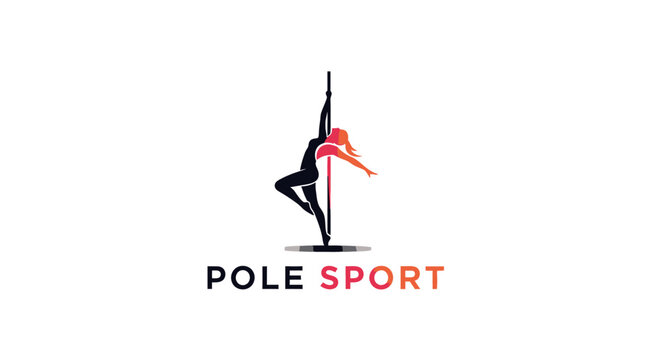Dynamic Silhouette of a Pole Dancer in Graceful Motion.