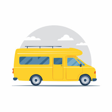 Yellow Camper Van Illustration
