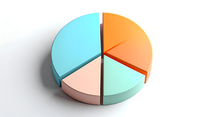 Obraz premium A colorful pie chart displays proportional data with distinct segments.