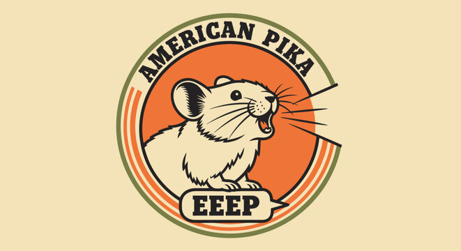Vintage American Pika National Park Style Emblem