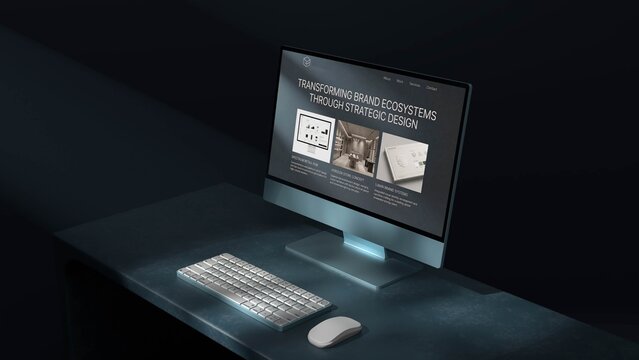 3D Desktop PC Screen Mockup Promo