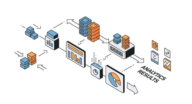 Data Analytics Workflow and Information Processing Illustration.