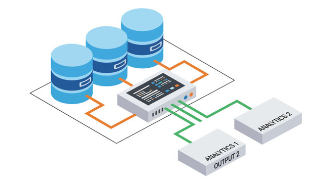 Data Processing and Analytics Flow with Database and Analytics Modules.