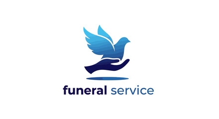 Fototapeta premium Elegant Blue Dove Symbolizing Peace and Remembrance for Funeral Services.