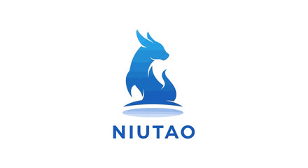 Fototapeta premium Elegant Blue Dragon Logo Design for Modern Business Branding.