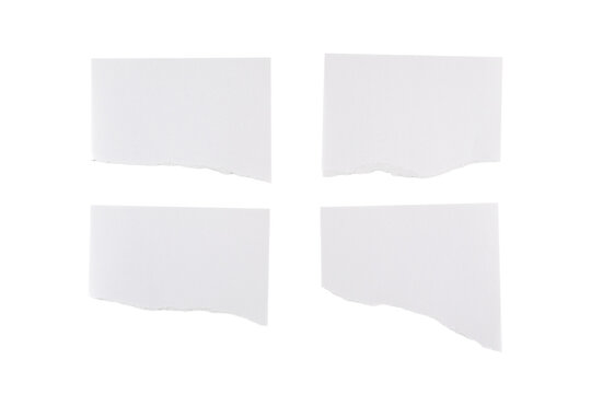 Trozos de hoja de papel para notas de color blanco rasgado