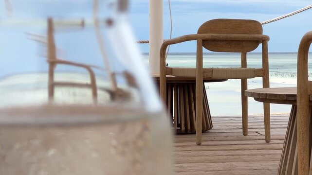 Luxury beach terrace with ocean view