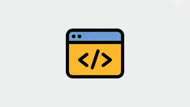 Coding HTML web development symbol on screen  programming concept