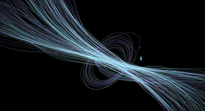 Abstract data convergence vortex glowing flow lines futuristic technology digital network connection background