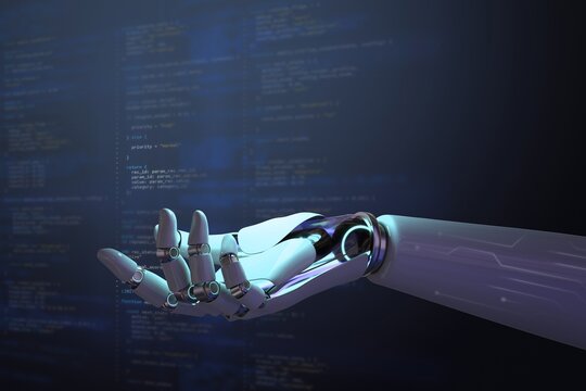 Futuristic robotic hand technology image