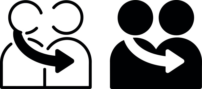 Two icons depicting communication and connection between individuals