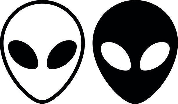 Contrast of alien faces with different visual styles and expressions