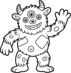Obraz premium cute cartoon monster vector design