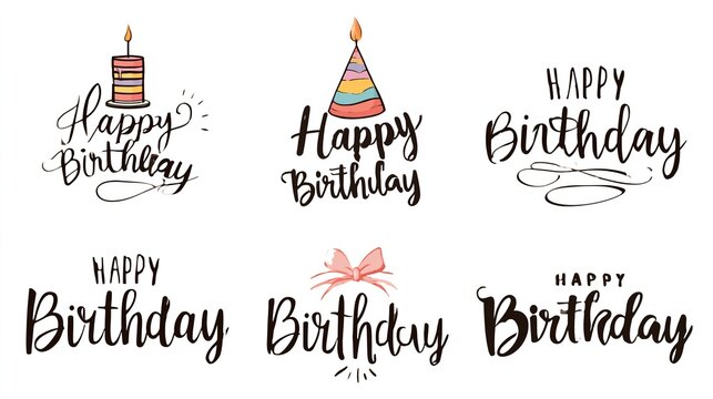 Candles glow softly beside birthday wishes. Handwritten script dances with festive cheer. Paper hats and bows add playful charm. Perfect for cards, gifts, or party decorations
